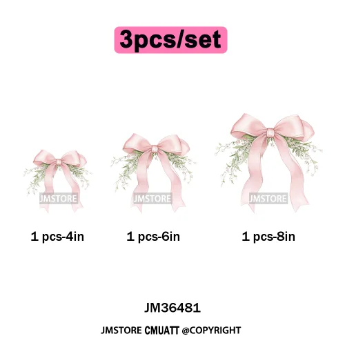 Floral Love Season Coquette Bow Wedding Party Vibes Decals Iron on DTF Washable Transfers Stickers Ready to Press for Dresses