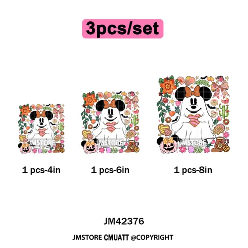 Coquette Halloween Spooky Espantan Latina Mexican Conchas Ghost Iron on DTF Washable Transfer Sticker Ready to Press for Hoodies