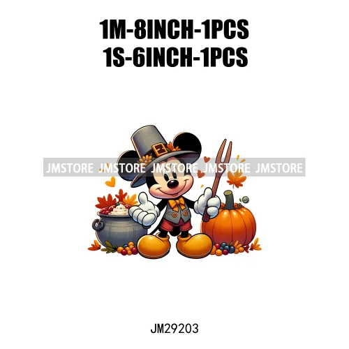 Cartoon Halloween Scary Cute Horror Characters Pumpkin Fall Vibes DTF Iron On Transfers Stickers Ready To Press For Clothing