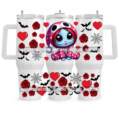 40OZ Tumbler Wrap Halloween Cartoon Movie UV DTF Stickers Custom Labels Durable Waterproof Logo For Cup Horror Characters