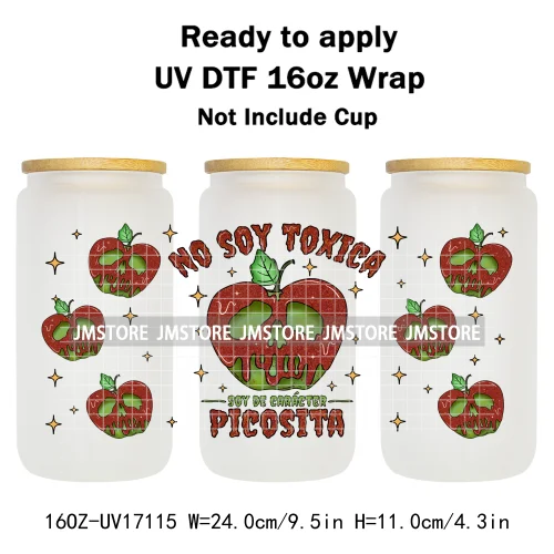 Spooky Conchas Mexican Halloween Ghost UV DTF Wraps Transfer Sticker Selfadhesive Waterproof Labels For 16OZ Libbey Glass Can