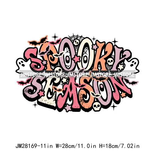 Cute Mama Babe Stay Spooky Let's Go Ghouls Halloween Season Designs DTF Iron On Transfers Stickers Ready To Press For Clothes