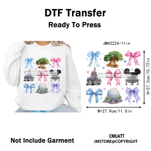 Trendy Girls Mirror Coquette Cartoon Friends Character Trip Holiday Iron on DTF Transfer Stickers Ready to Press for Sweatshirts