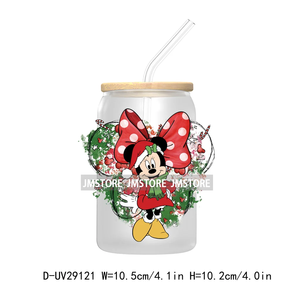 Christmas Vibes Cartoon Mouse Friends UV DTF Transfer Stickers Decals For Libbey Cold Cups Mugs Tumbler Labels Magical Kingdom