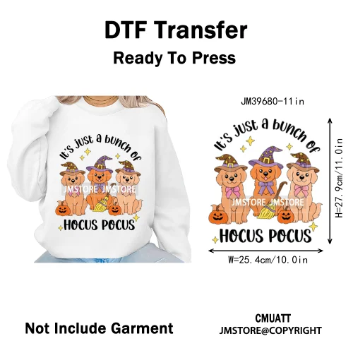 Sweet Spooky Ghost Boo Coquette Pumpkins Halloween Skeleton Iron on DTF Washable Transfers Stickers Ready to Press for T-shirts