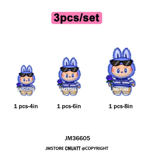 New Coquette Cartoon Monster Friends Costume Girly Kids Love Iron On DTF Transfer Stickers Designs Ready To Press for Clothing