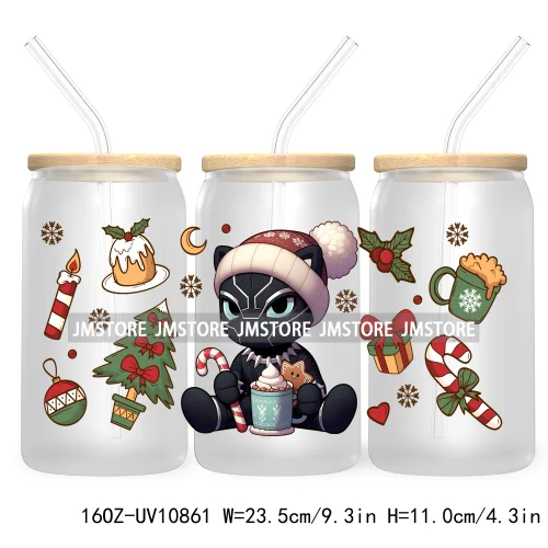 Christmas Movie Killer UV DTF Cup Wrap For Libbey Glass Can Transfer Stickers Waterproof Custom Labels Scary Horror Friends