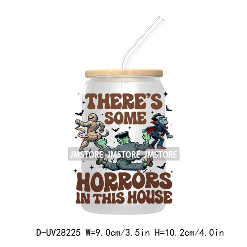 There's Some Horrors In This House UV DTF Transfer Stickers Decals For Libbey Cold Cups Mugs Tumbler Labels Halloween Killers