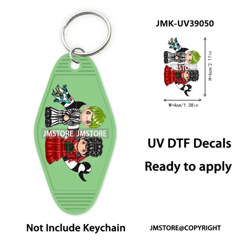 Halloween Horror Killer Energy Drink UV DTF Motel Keychain Decal Ready To Ship Durable Transfer Stickers Logo For Hotel Keychain