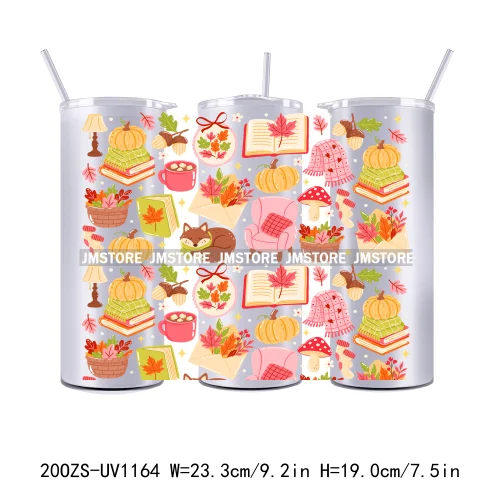 Cozy Season Fall Thanksgiving UV DTF Tumbler Wraps Durable Ready To Apply Transfer Stickers For 20OZ Straight Skinny Tumblers