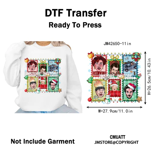 Retro Coquette Bows Holiday Christmas Movie Cartoon Kids Lover Iron on DTF Washable Transfer Stickers Ready to Press for Garment
