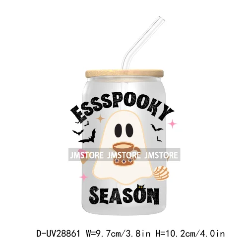 Mexican Ghost Espooky Vibes UV DTF Transfer Stickers Decals For Libbey Cold Cups Mugs Tumbler Conchas And Cucuys Halloween Boo