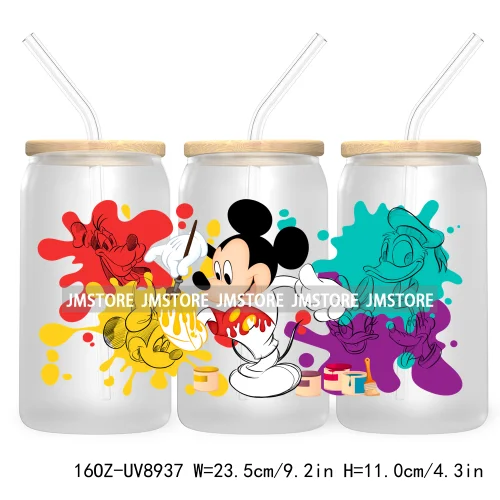 Cartoon Movie Characters UV DTF Stickers For 16OZ Libbey Glass Cup Can Wrap Transfer Printing Custom Logo Labels Best Friends