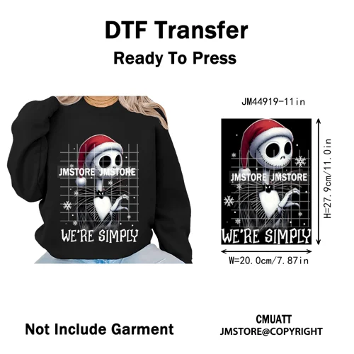 Cartoon Movie Friends Coquette Merry Christmas Sandy Claws Iron on Washable DTF Heat Transfer Sticker Ready to Press for Hoodies