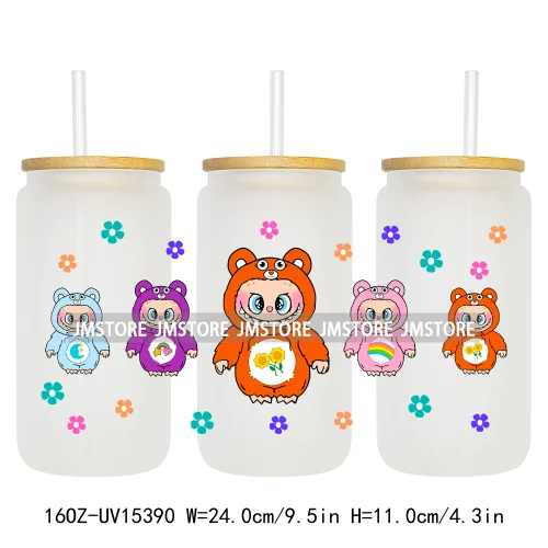 Funny Cartoon Characters Doll Friends 16OZ UV DTF Cup Wraps Ready To Apply Custom Transfer Stickers For Libbey Glass Can Tumbler