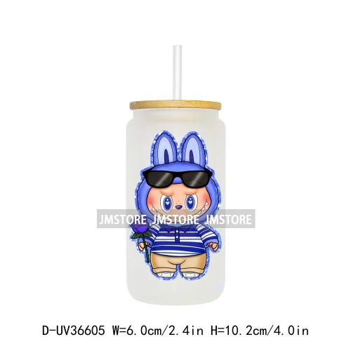 Baby Cartoon Character Coquette UV DTF Transfer Stickers Decals Ready To Apply Waterproof For 16OZ Libbey Glass Can Cups Tumbler