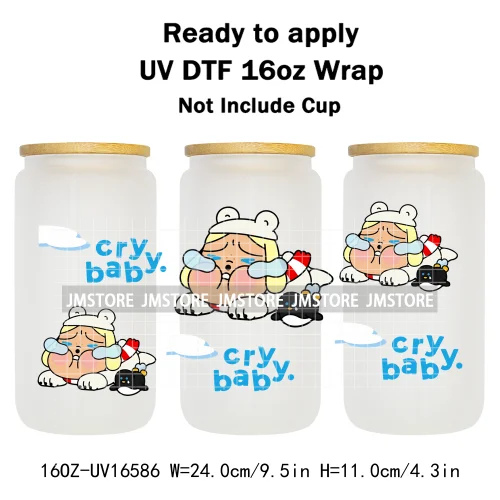 Cartoon Baby Monsters Cry UV DTF Stickers Ready To Transfer Cup Wrap Custom Labels DIY Craft For Libbey Can Glass Tumblers Mugs
