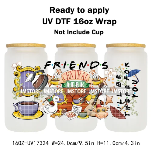 Miniso Cartoon Character Monster Doll 16OZ UV DTF Cup Wraps Ready To Apply Waterproof Transfer Stickers For Libbey Glass Can Mug