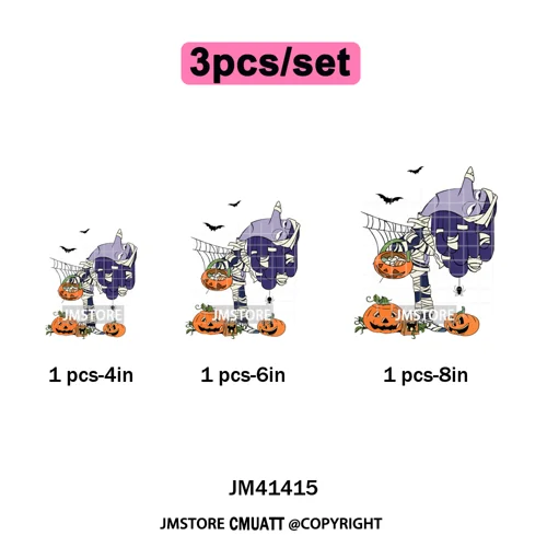 Funny Cartoon Movie Character Halloween Pumpkin Coquette Iron on DTF Washable Heat Transfer Stickers Ready to Press for Clothes