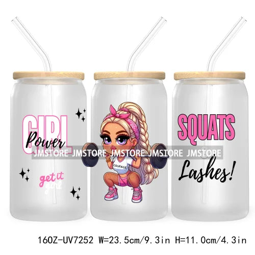 Latina Girl Power Mexican Culture 16OZ UV DTF Cup Wrap Transfers Stickers For Libbey Glass Can Cups Tumbler Waterproof Craft