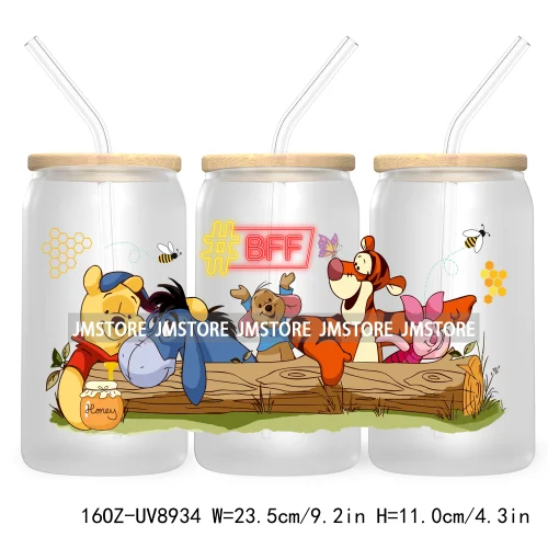 Cartoon Movie Characters UV DTF Stickers For 16OZ Libbey Glass Cup Can Wrap Transfer Printing Custom Logo Labels Best Friends