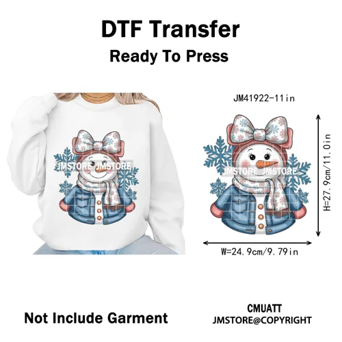 Merry and Bright Coquette Patchwork Santa Christmas Holiday Season Iron on DTF Heat Transfer Stickers Ready to Press for Hoodies