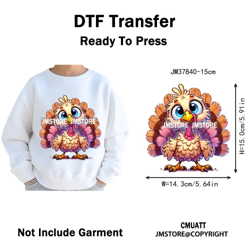 15cm 5.9in Kids Funny Hairy Cartoon Birds Animal Washable Iron on DTF Transfers Stickers Printing Ready to Press for Clothing