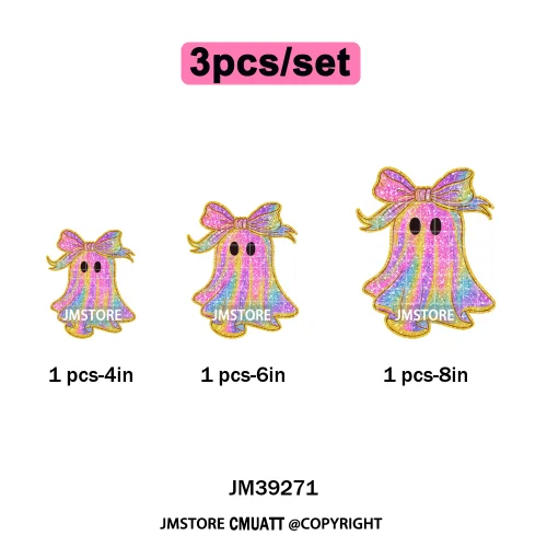Funny Cute Ghost Preppy Spooky Season Sarcastic Halloween Iron on DTF Washable Transfers Stickers Ready to Press for T-shirts