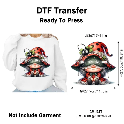 Spooky Scary Witch Girly Animal Flower Strawberry Gnomes Iron on DTF Washable Transfers Stickers Ready to Press for Hoodies Bags