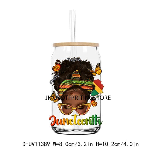 Juneteenth 1865 Black History Month UV DTF Transfers Stickers Decals For Libbey Cold Cups Mugs Tumbler Waterproof DIY Craft