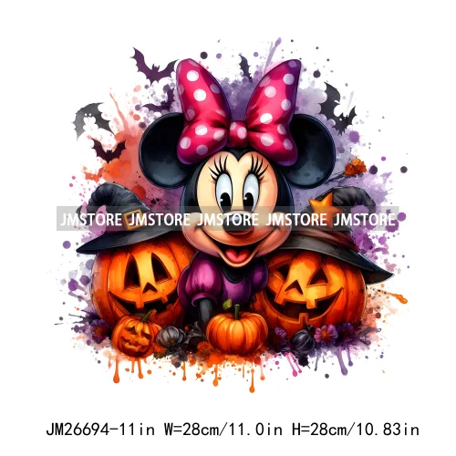 Wholesale Cartoon Character Pumpkin Halloween Scary Vibes Thermal Logo DTF Iron On Transfer Stickers Ready To Press For Clothing