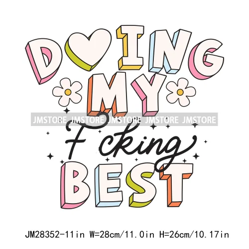 Funny Mental Healthy Doing My Best Self Love Book Club Reading Positive Quotes Iron On DTF Transfers Stickers For Hoodies Bags