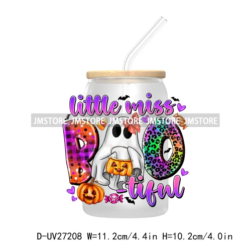 Candy Heart Spooky Ghost Halloween UV DTF Transfer Stickers Decals For Libbey Cold Cup Mug Tumbler Tis The Season Horror Pumpkin