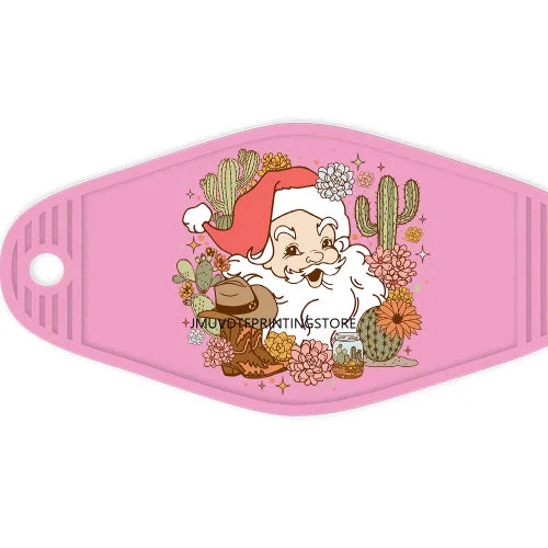 Christmas Mama Santa Claus High Quality WaterProof UV DTF Sticker For Motel Hotel Keychain ot Cocoa Season