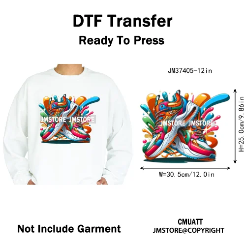 12in Dino Trucks Drip Or Die Skull Beats Graffiti Streetwear Man Design Iron on DTF Transfer Stickers Ready to Press for Clothes