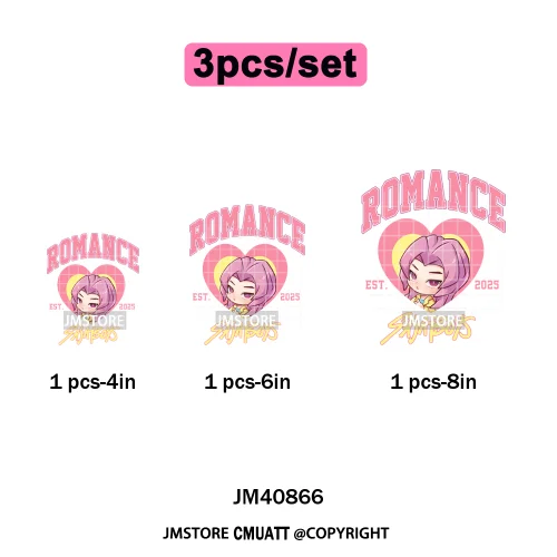 Cartoon Girl Group Boy Band Music Fans Anime Lover Soda Pop Iron on DTF Washable Transfers Stickers Ready to Press for T-shirts