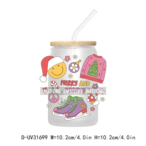 Hot Cocoa Season Western Howdy Ghost Christmas Custom UV DTF Sticker Decals For Libbey Cold Cups Mugs Tumbler Transfer Stickers