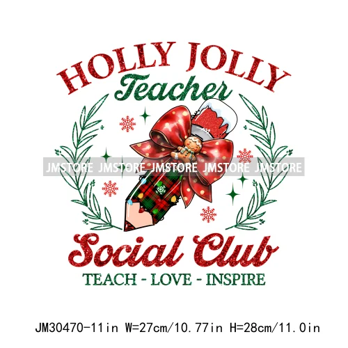 Tis The Season Jesus Teacher Santa Nick's Tree Merry Christmas Iron On DTF Transfers Stickers Ready To Press For Sweatshirts