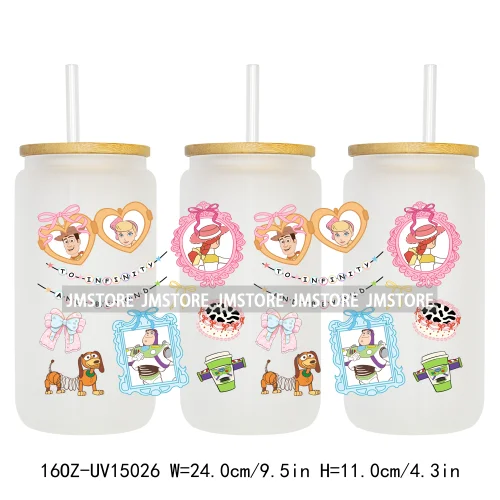 Magical Mirror Cartoon Coquette Bow 16OZ UV DTF Cup Wraps Ready To Apply Waterproof Transfer Stickers For Libbey Glass Can Mugs