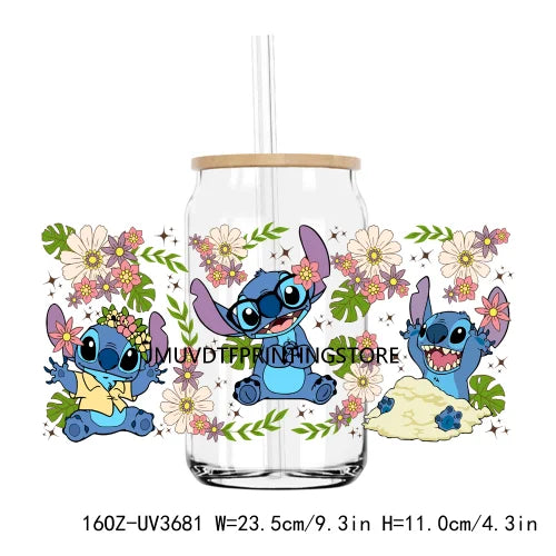 Cartoon Movie Characters Best Friends UV DTF Sticker For 16OZ Libbey Glass Cup Can Wrap Transfer Sticker Custom Labels DIY Logo