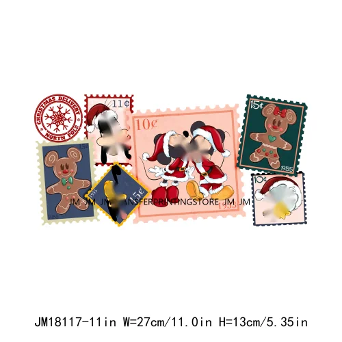 Hot Sale Tis The Season Christmas Cartoon Cute Animal Iron On DTF Heat Transfers Stickers Printing Ready To Press For Clothing