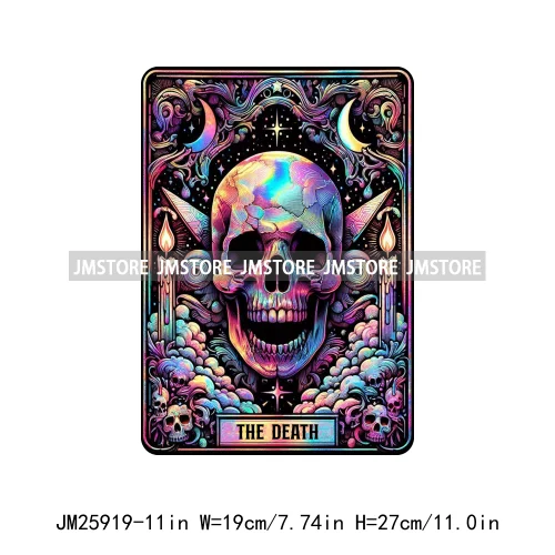 Spooky Horror Halloween Designs Killer King Ghost Death Tarot Card DTF Iron On Transfer Stickers Ready To Press For T-shirt Bags