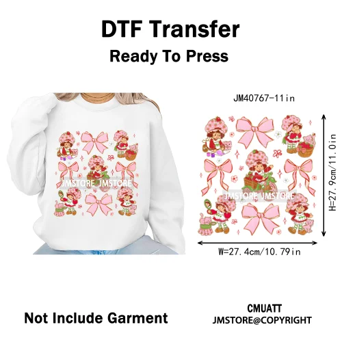 Best Friends Birthday Cute Little Berry Girl Coquette Character Design Iron on DTF Transfers Stickers Ready to Press for Textile