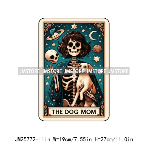 Funny Sarcastic Hot Mama Housewife Women Skull Tarot Card Printing DTF Diy Iron On Transfer Stickers Ready To Press For Clothing