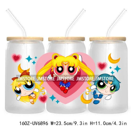 Cartoon Mouse Princess Friends 16OZ UV DTF Cup Wrap Transfers Stickers For Libbey Glass Can Cups Tumbler Waterproof Craft