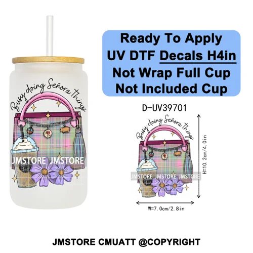 Mexican Conchas Spooky Ghost Concha UV DTF Decals Ready To Apply Waterproof Transfer Stickers Prints For 16OZ Libbey Glass Can