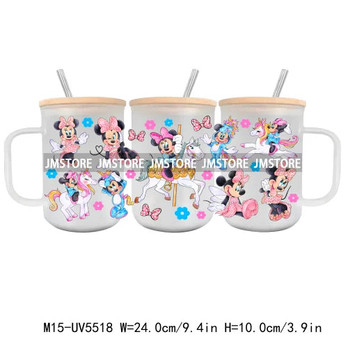 Cartoon Characters Best Friends UV DTF Sticker For 15OZ Mug Libbey Glass Cup Can Wrap Transfer Sticker Custom Labels DIY Logo