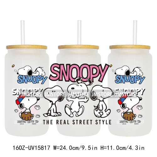 Cartoon Dogs Back To School UV DTF Wraps Transfer Sticker Selfadhesive Waterproof High Quality For 16OZ Libbey Glass Can Tumbler