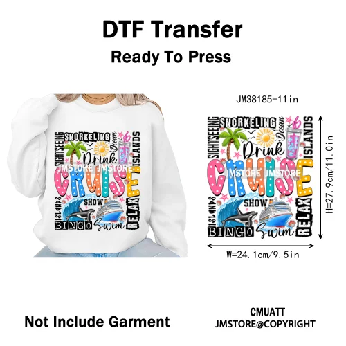 Hello Summer Lake Junkie Beach Vibes Last Day Of School Iron on DTF Thermal Transfer Stickers Ready to Press for T-shirt Bags
