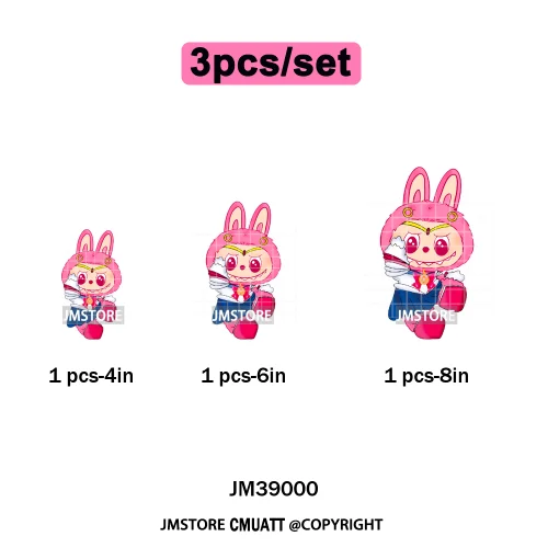 Colorful Monster Keychain Doll Character Designs Iron on DTF Washable Heat Transfers Stickers Ready to Press for T-shrits Bags